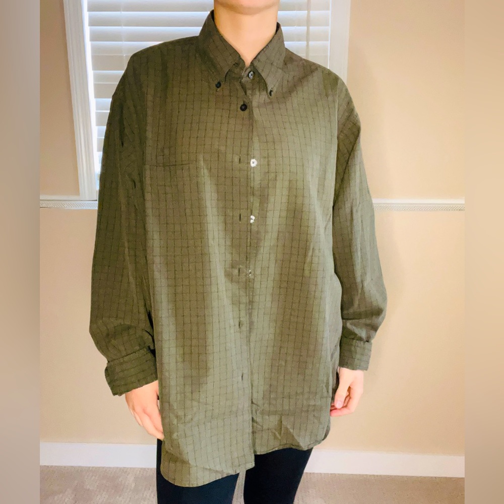 ARROW Green Plaid Button Up